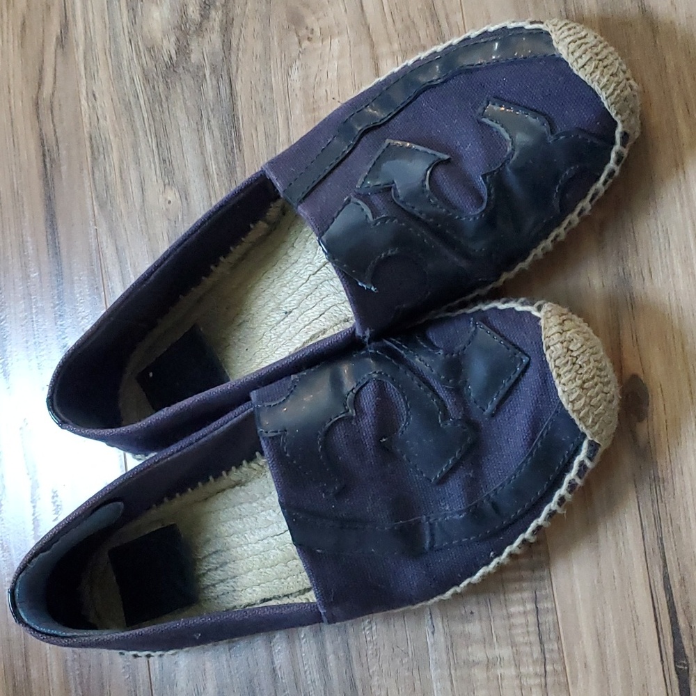 Tory Burch navy espadrilles in size 8m. Great condition